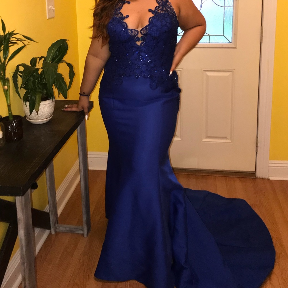royal blue prom dress